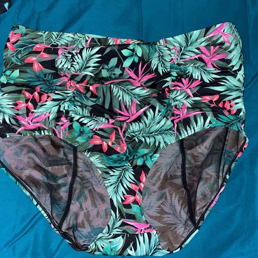 Torrid Tropical High-Waisted swim bottoms